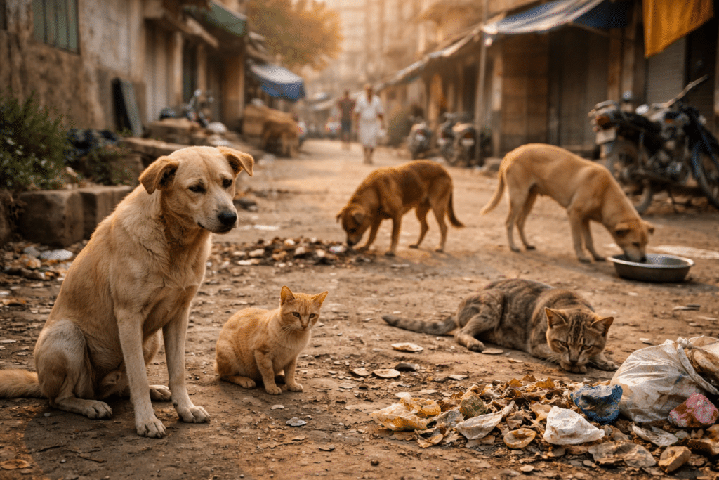 stray dogs and cats