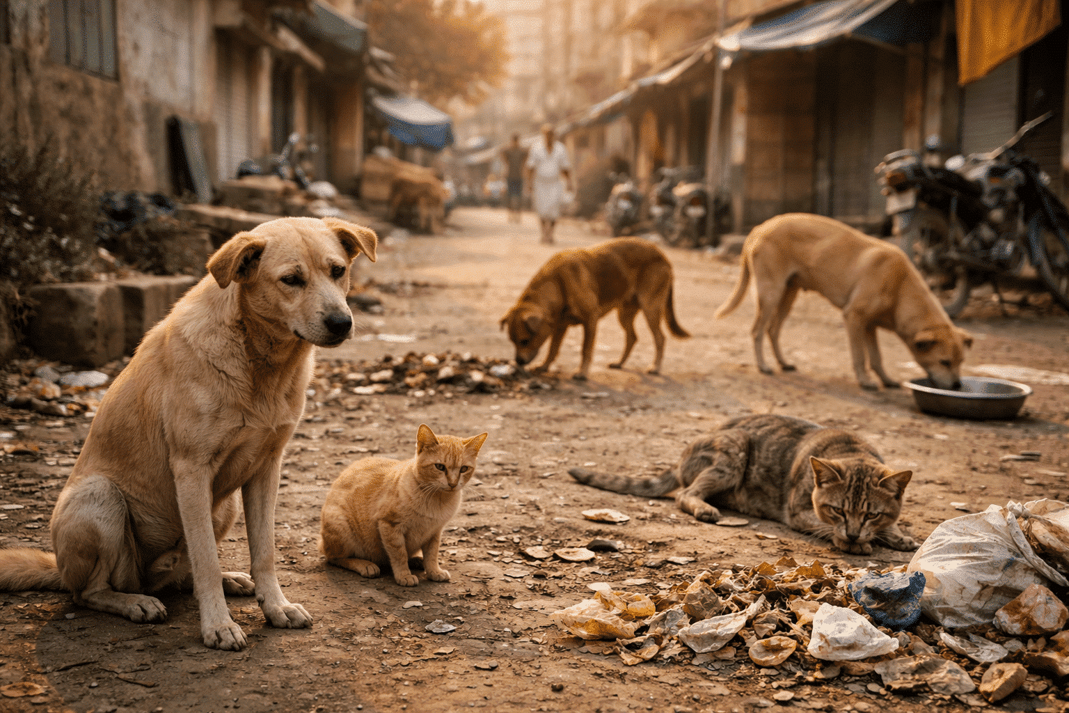 stray dogs and cats